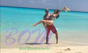 Sunny Leone in the hands of Daniel Webber on the beach side