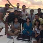 Sunny Leone with Arbaaz Khan and other team members of movie Tera Intezaar