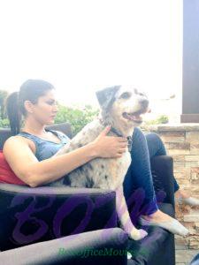 Sunny Leone with a lovely dog
