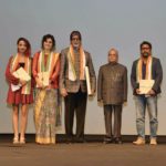 Taapsee Pannu and Amitabh Bachchan receiving award by Honorable President of India