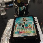 The Shaukeens cake and a bottle of Champagne on the day of trailer launch