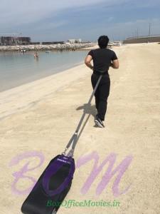 Uday Chopra running in Sand