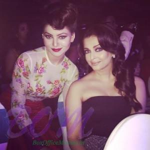 Urvashi Rautela with Aishwarya Rai Bachchan