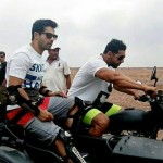 Varun Dhawan and John Abraham on the set of Dishoom