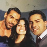 Varun Dhawan and John Abraham on the sets of Dishoom