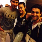 Varun Dhawan with Ameesha Patel and Kuunal Goomer at private screening of Welcome Back