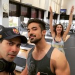 Varun Dhawan with Saqib Saleem also Nargis Fakhri for Dishoom