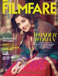 Vidya Balan cover girl for Filmfare magazine Nov 2017 issue