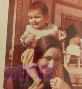 baby Huma Qureshi with her mother